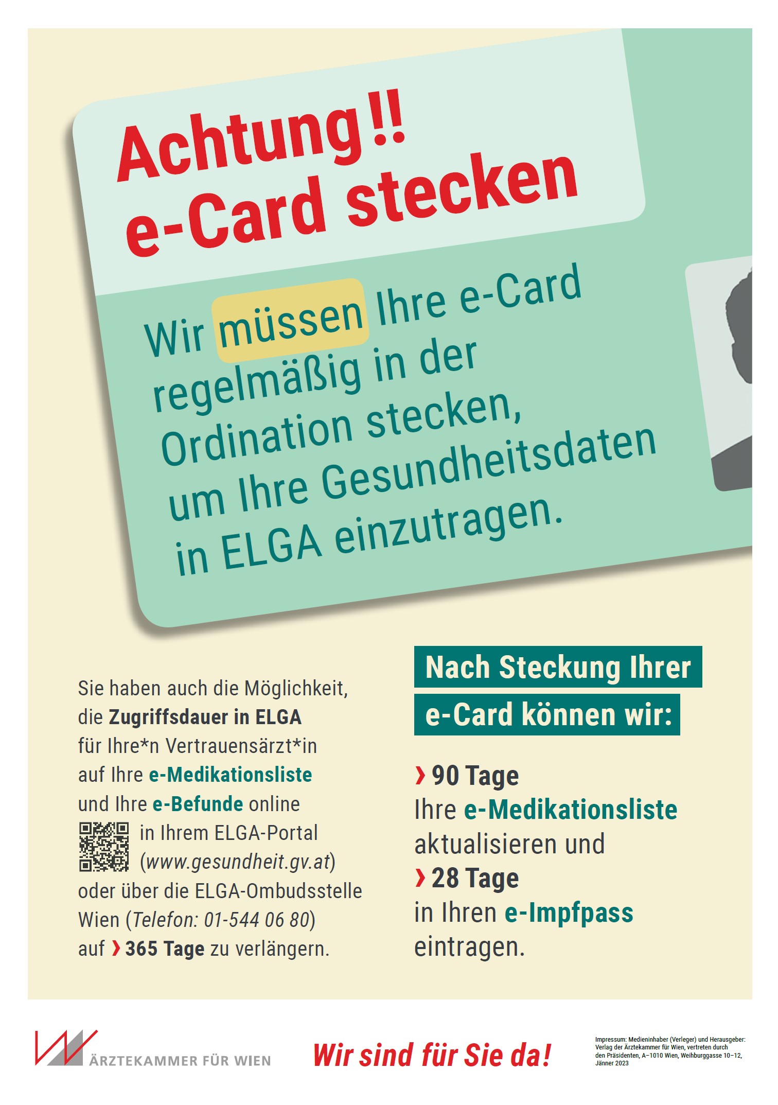 Informationen bezüglich eCard der Ärztekammer Wiens